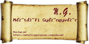 Mátéfi Gyöngyvér névjegykártya